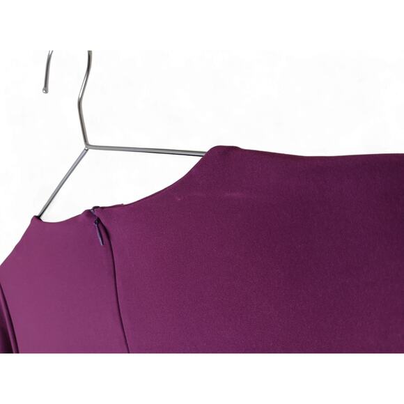Of Mercer Purple 3/4 Sleeve Pleated Shift Dress Women’s Size 6 Knee Length - Picture 8 of 13